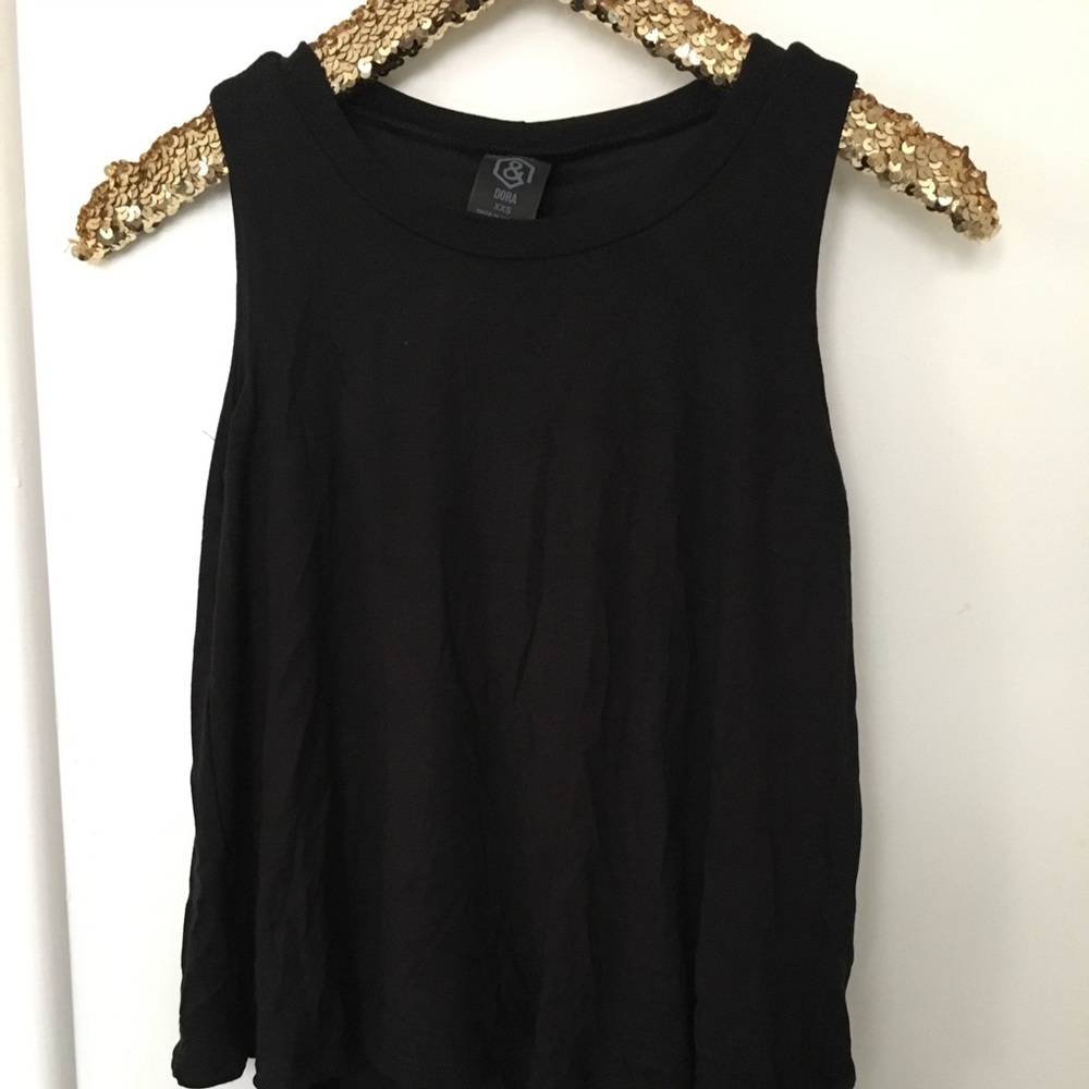 Solid black tiered tunic